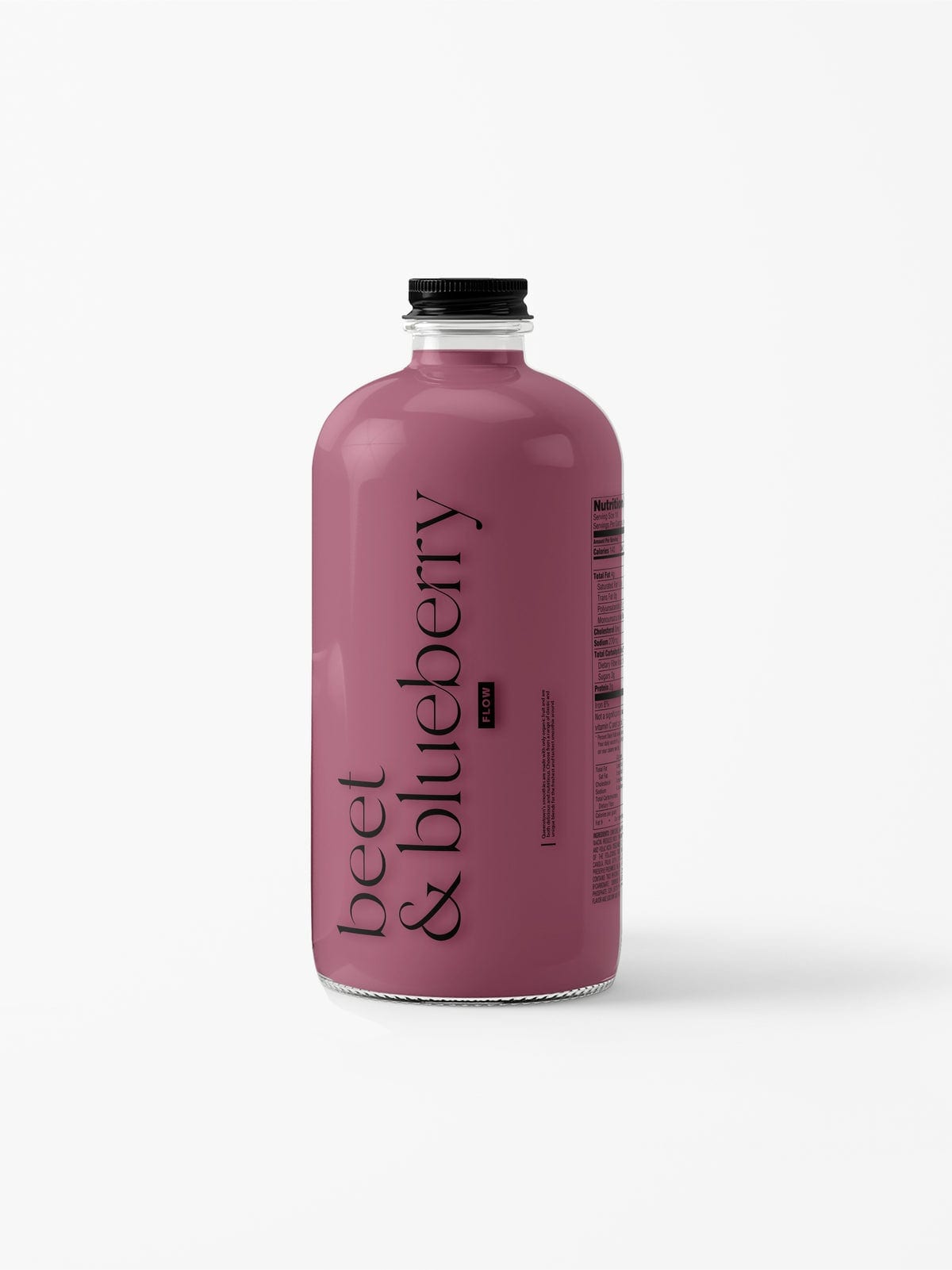 Bottle of beet and berry juice blend